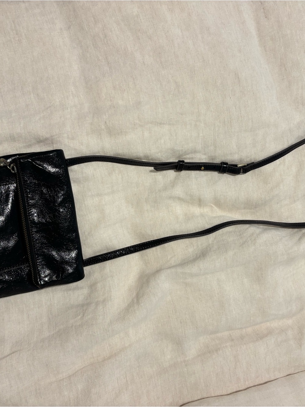 HOBO Black Patent Leather Crossbody Bag